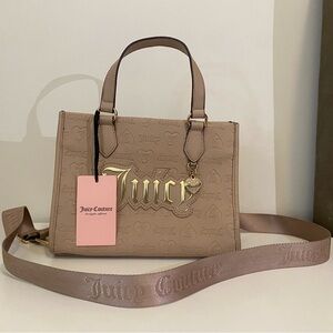 Juicy Couture Beige Shoulder Bag with Gold Accents